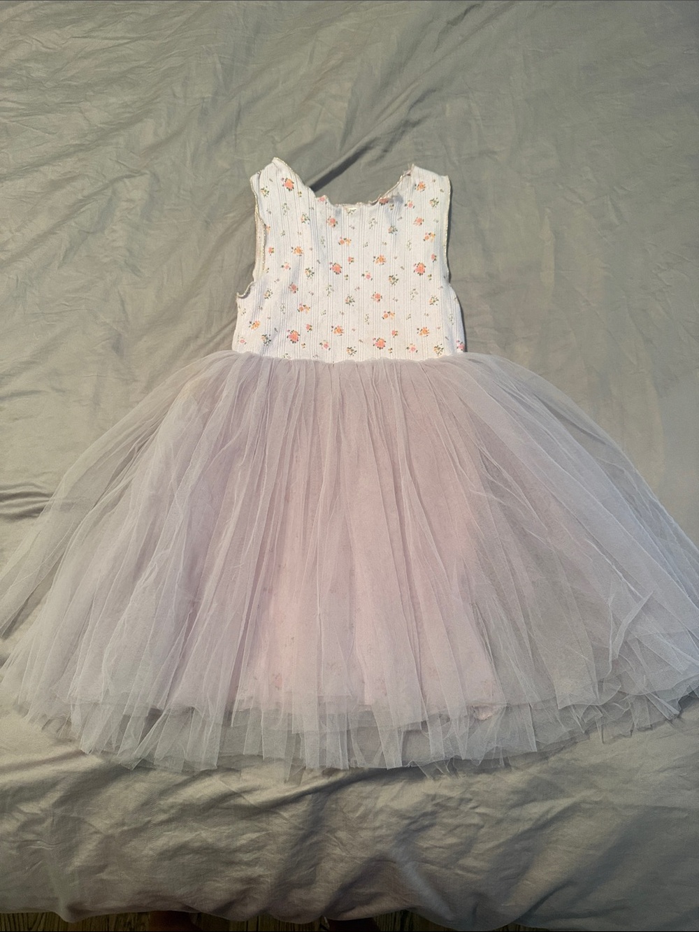 Girls Floral Bodice Light Pink Tulle Dance Dress